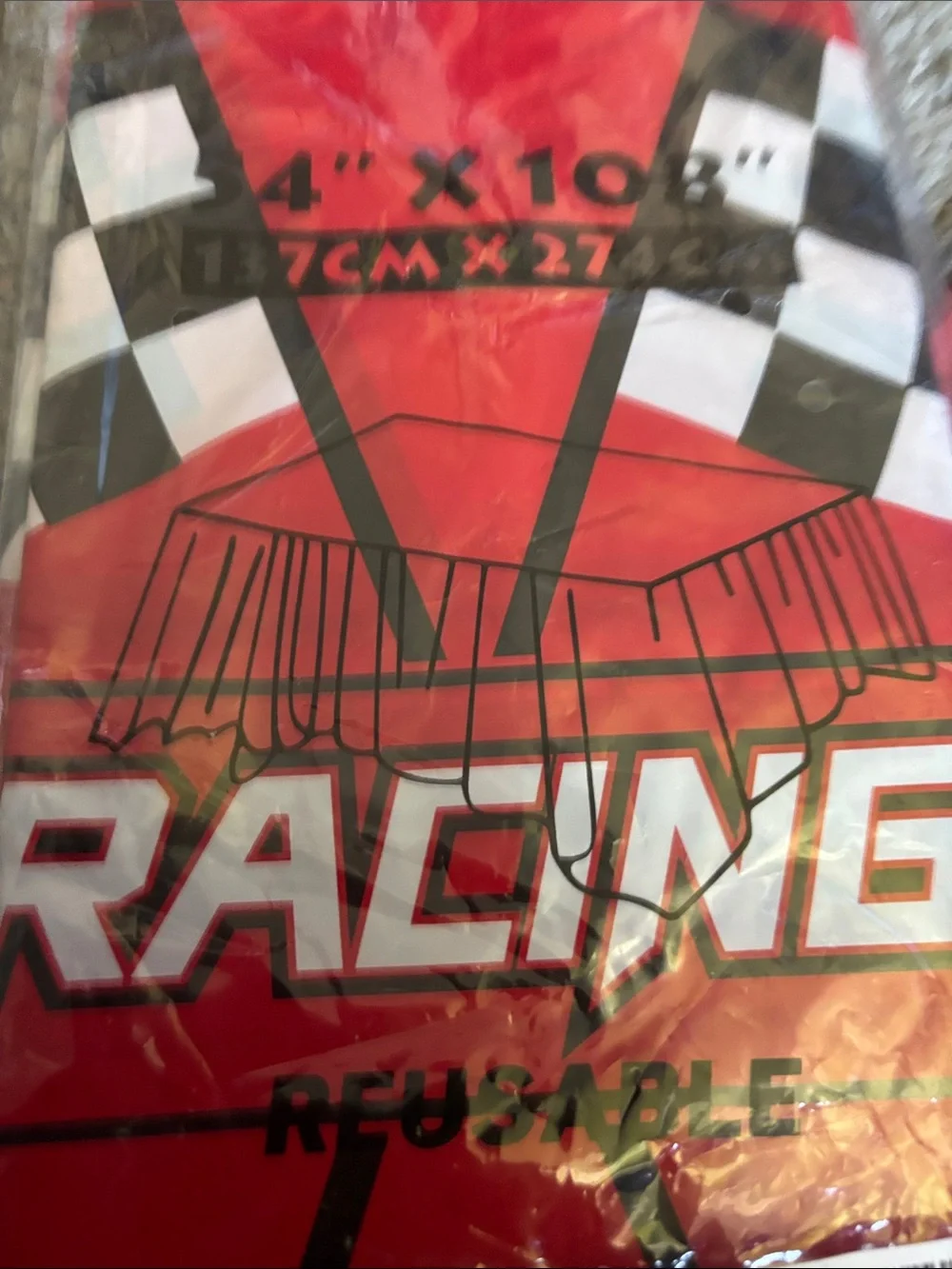 Racing Theme Happy Birthday 3 table cloth and Napkins - Red